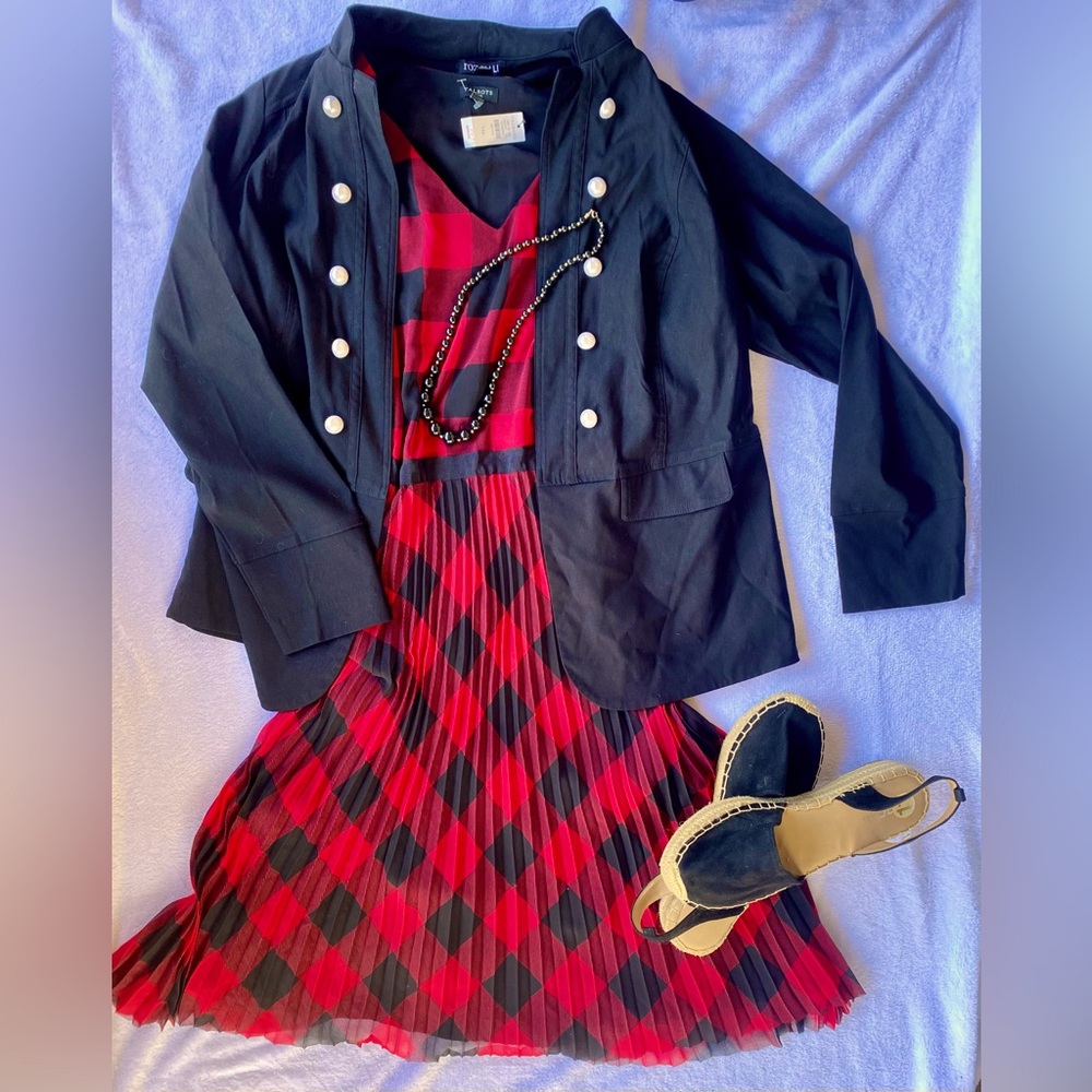 Buffalo plaid Talbots dress. Size 14 petite.